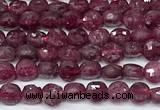 CCB1394 15 inches 4mm faceted coin ruby beads