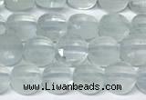 CCB1401 15 inches 6mm faceted coin aquamarine beads