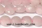 CCB1405 15 inches 6mm faceted coin rose quartz beads