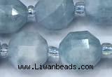 CCB1466 15 inches 9mm - 10mm faceted aquamarine beads