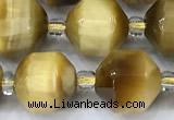 CCB1477 15 inches 9mm - 10mm faceted golden tiger eye beads