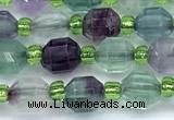 CCB1573 15 inches 5mm - 6mm faceted fluorite gemstone beads