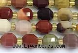 CCB1587 15 inches 5mm - 6mm faceted mookaite gemstone beads