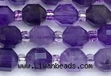 CCB1590 15 inches 5mm - 6mm faceted amethyst gemstone beads