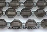 CCB1594 15 inches 5mm - 6mm faceted smoky quartz beads