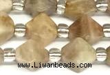 CCB1609 15 inches 10mm faceted sunstone gemstone beads