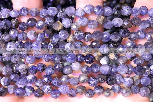 CCB1650 15 inches 6mm faceted teardrop iolite beads