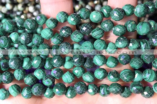 CCB1659 15 inches 6mm faceted teardrop malachite beads