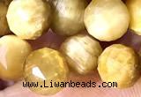 CCB1660 15 inches 6mm faceted teardrop golden tiger eye beads