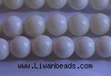 CCB301 15.5 inches 6mm round white coral beads wholesale