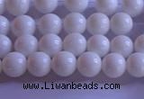 CCB400 15.5 inches 4mm round white tridacna beads wholesale