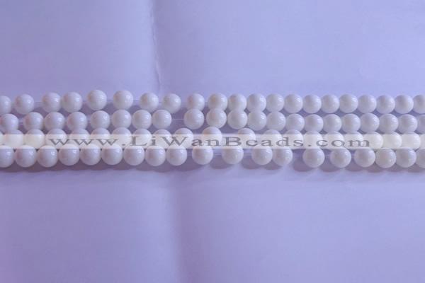 CCB401 15.5 inches 6mm round white tridacna beads wholesale