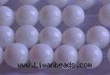 CCB402 15.5 inches 8mm round white tridacna beads wholesale