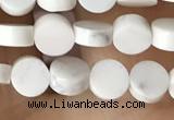 CCB510 15.5 inches 4mm coin white howlite beads wholesale