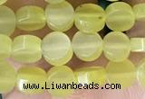 CCB514 15.5 inches 4mm coin lemon jade beads wholesale