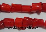 CCB52 15.5 inches 9*13mm irregular red coral beads Wholesale