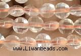 CCB535 15.5 inches 4mm faceted coin citrine gemstone beads