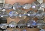 CCB540 15.5 inches 4mm faceted coin labradorite gemstone beads