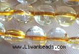 CCB610 15.5 inches 6mm faceted coin golden rutilated quartz beads