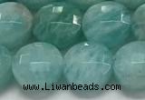 CCB681 15.5 inches 10mm faceted coin amazonite gemstone beads