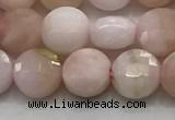 CCB704 15.5 inches 6mm faceted coin pink opal gemstone beads