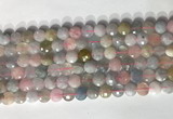 CCB768 15.5 inches 8mm faceted coin morganite gemstone beads