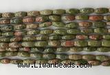 CCB816 15.5 inches 5*12mm rice unakite gemstone beads wholesale