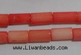 CCB84 15.5 inches 5*10mm column pink coral beads Wholesale