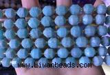 CCB840 15.5 inches 9*10mm faceted amazonite beads wholesale