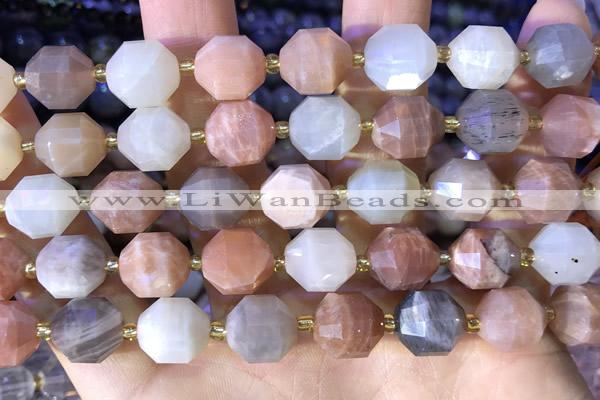 CCB857 15.5 inches 11*12mm faceted moonstone beads wholesale