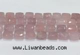 CCB888 11*15mm-12*16mm faceted cuboid rose quartz beads wholesale