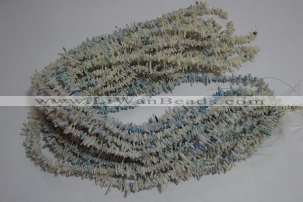 CCB89 15.5 inch 2*8mm irregular branch light blue coral beads