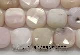 CCB909 15.5 inches 8*8mm faceted square pink opal beads