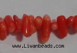 CCB91 15.5 inch 4*11mm irregular branch pale red coral chip beads