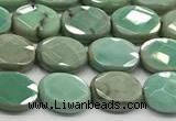 CCB939 15.5 inches 8*10mm faceted oval grass agate beads