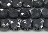 CCB978 15.5 inches 6*6mm faceted square black onyx beads