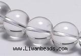 CCC04 15 inches 14mm round white crystal beads Wholesale