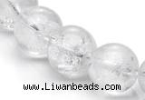 CCC09 15.5 inches 14mm round white crystal beads Wholesale