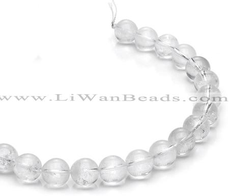 CCC09 15.5 inches 14mm round white crystal beads Wholesale