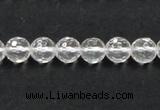 CCC208 15.5 inches 8mm faceted round grade AB natural white crystal beads