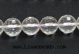 CCC210 15.5 inches 12mm faceted round grade AB natural white crystal beads