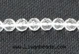 CCC252 15.5 inches 8mm faceted round grade A natural white crystal beads