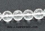 CCC254 15.5 inches 12mm faceted round grade A natural white crystal beads