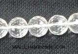 CCC255 15.5 inches 14mm faceted round grade A natural white crystal beads