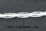 CCC265 6*16mm faceted rice grade A natural white crystal beads