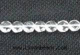 CCC271 15 inches 8mm faceted coin grade A natural white crystal beads