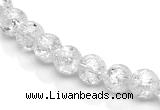 CCC39 15.5 inches 4mm round crackle white crystal beads Wholesale