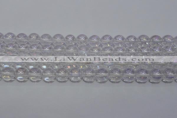 CCC401 15.5 inches 6mm round AB-color white crystal beads