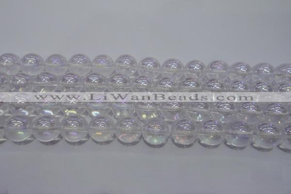 CCC403 15.5 inches 10mm round AB-color white crystal beads