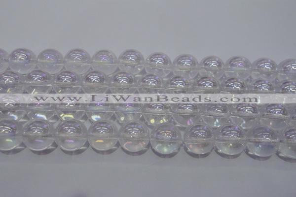 CCC404 15.5 inches 12mm round AB-color white crystal beads